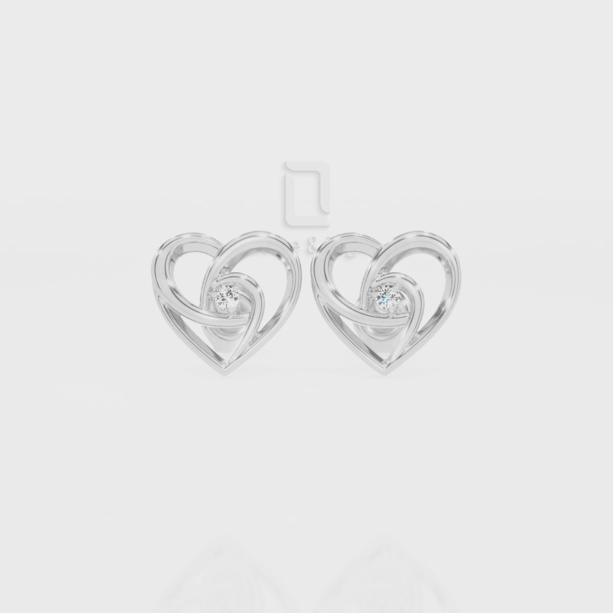 Natural Citrine Heart Shape Stud Earrings for Women