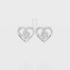 Natural Citrine Heart Shape Stud Earrings for Women