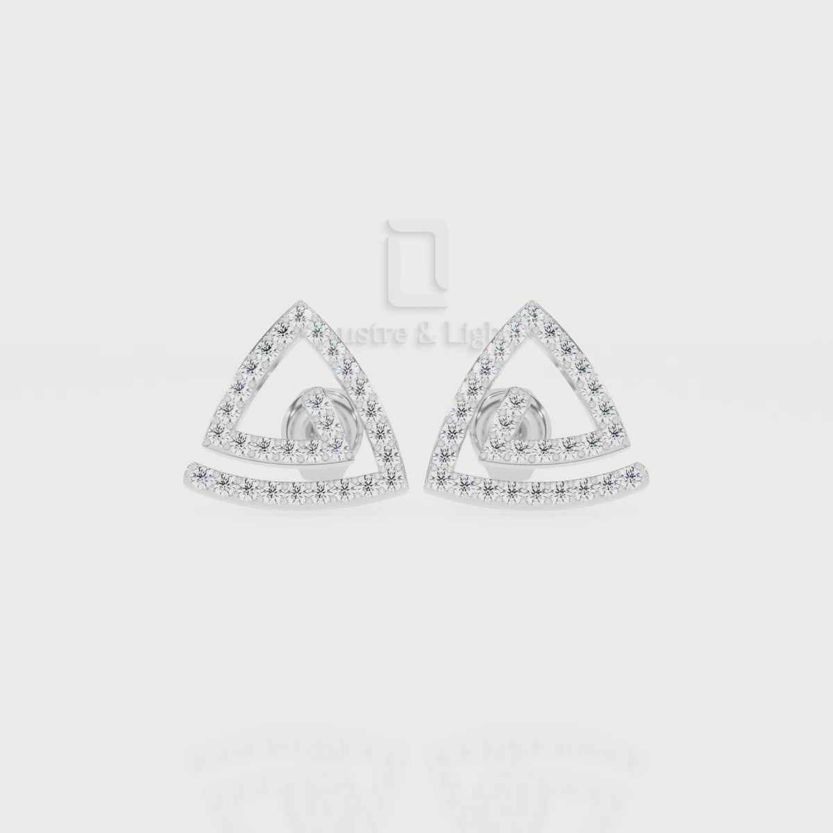 Natural Citrine Triangle Stud Earrings for Women