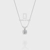 Moissanite V-Bale Solitaire Pendant Necklace with 18" Chain