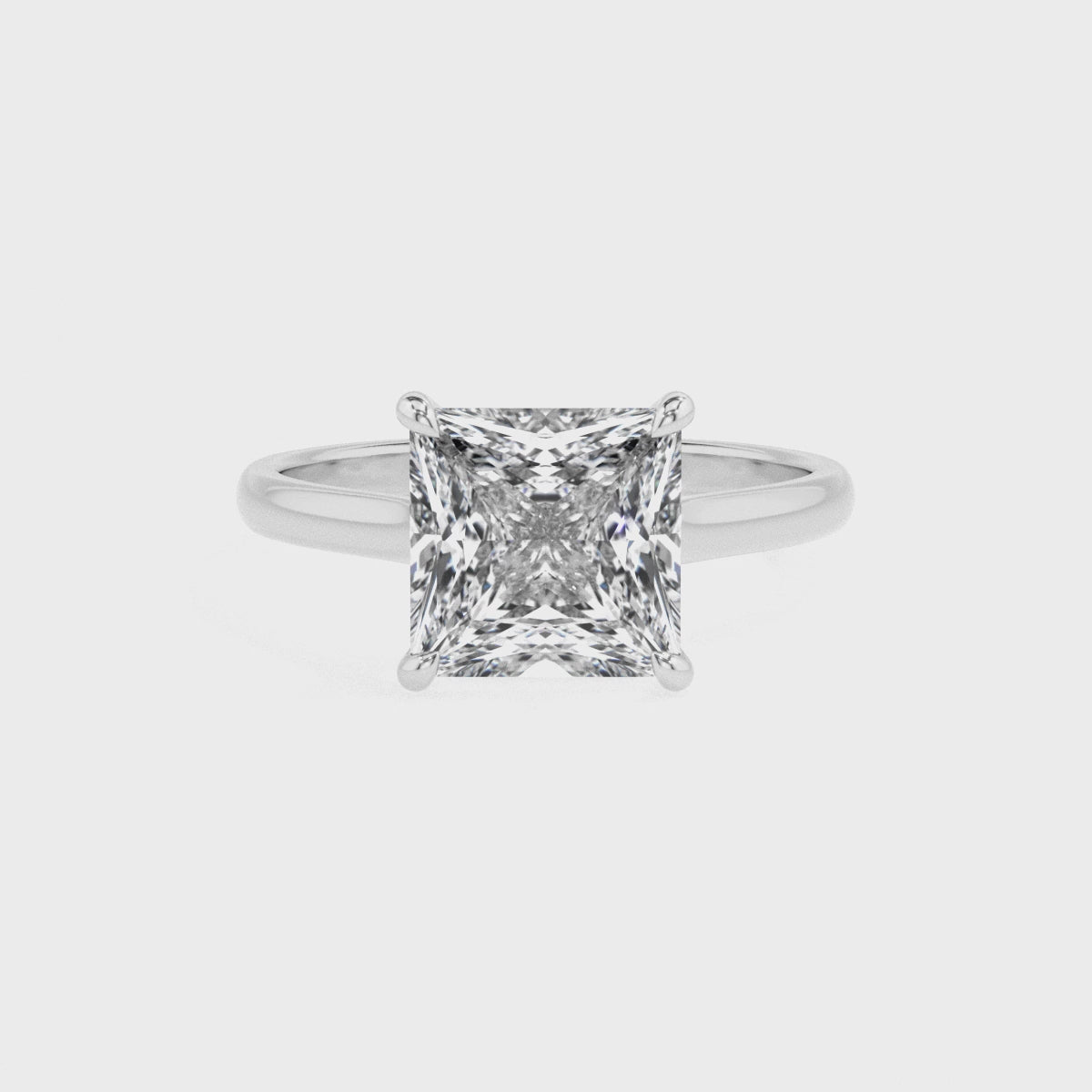 lab grown moissanite princess solitaire engagement ring