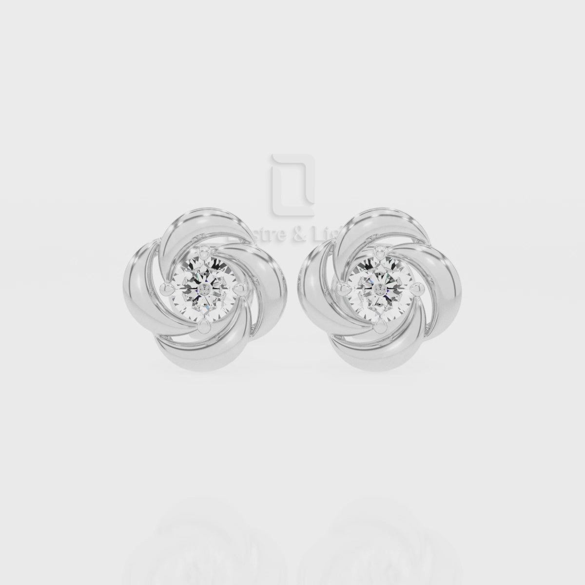 Natural Aquamarine Flower Shape Stud Earrings for Women