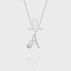 Moissanite Initials Pendant Necklace for Women with 18" Chain