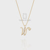 Moissanite Initials Pendant Necklace for Women with 18" Chain