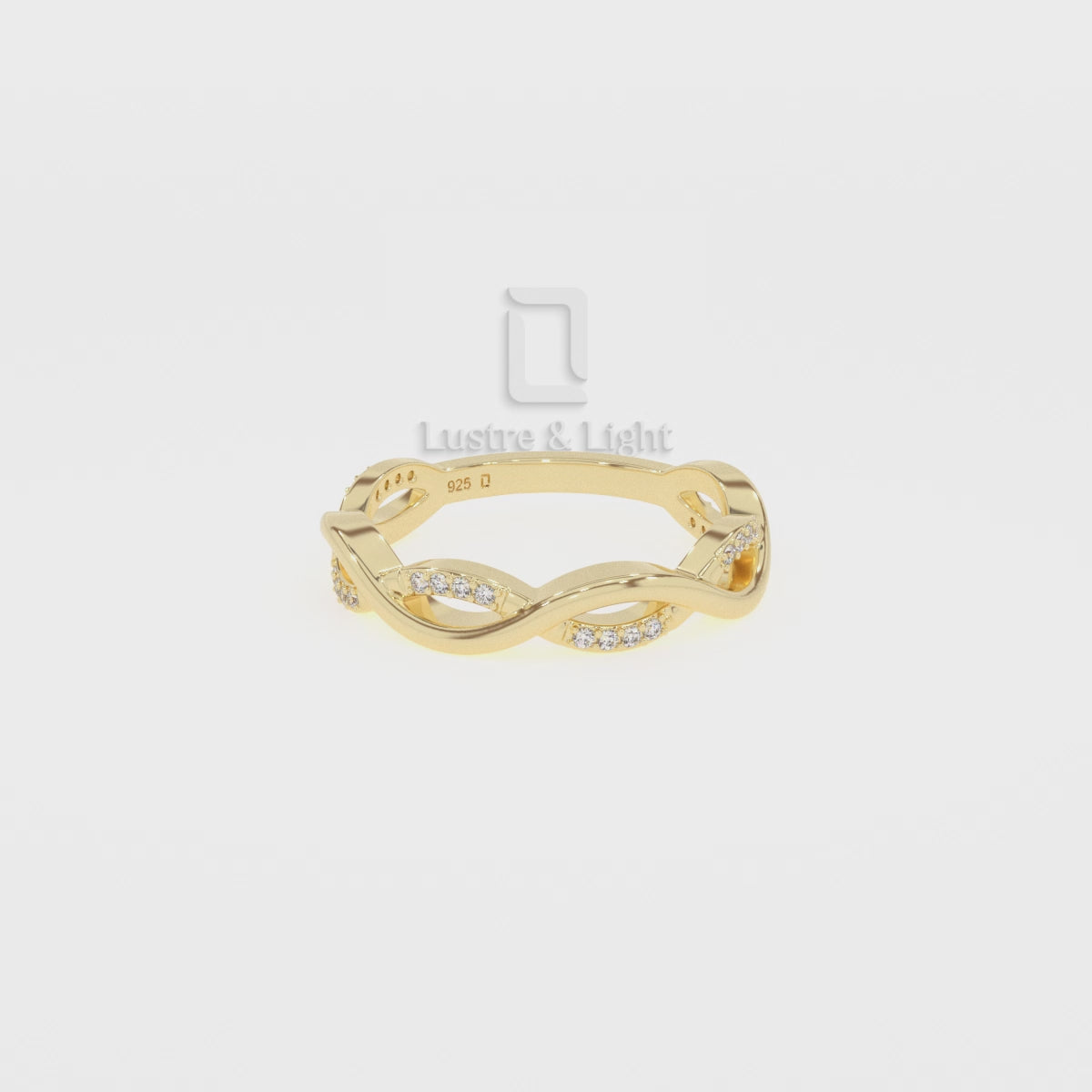 Natural Pink Tourmaline Twisted Wedding Band Rings for Women