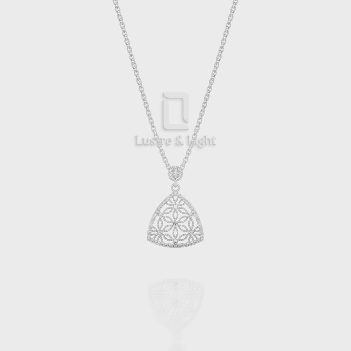 Natural Black Onyx Designer Pendant Necklace with Moissanite (18" Chain)