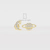 Moissanite Moon-Star-Planet Stud Earrings for Women