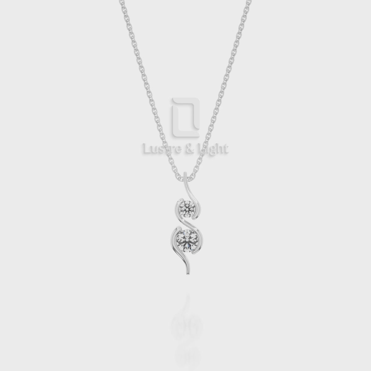 Natural Black Onyx 2 Stone Infinity Pendant Necklace with 18" Chain