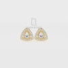 Moissanite Trillion Halo Stud Earrings for Women