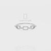 Natural Pink Tourmaline Interlocking Wedding Band Rings for Women