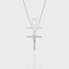 Natural Black Onyx Infinity Cross Pendant Necklace with Moissanite (18" Chain)