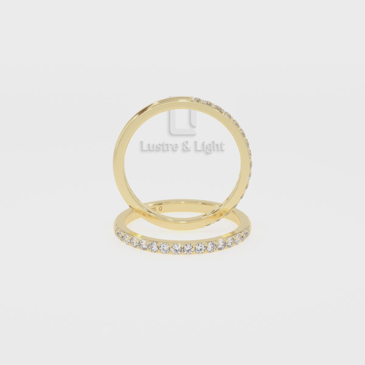 Natural London Blue Topaz Half Eternity Band Rings for Women