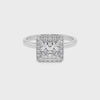 lab-grown moissanite princess halo solitaire engagement ring