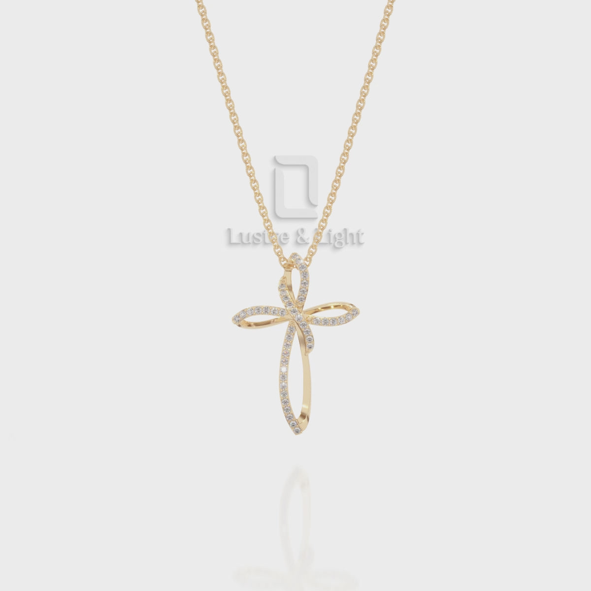 Natural Black Onyx Infinity Cross Pendant Necklace with 18" Chain