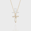 Natural Black Onyx Infinity Cross Pendant Necklace with 18" Chain