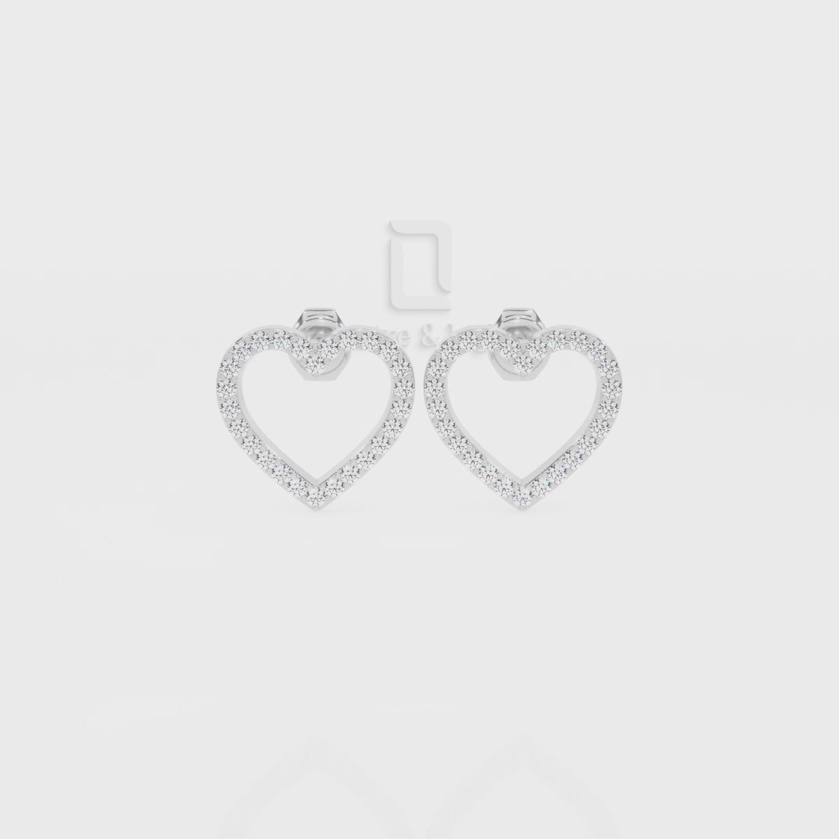 Natural Citrine Heart Shape Stud Earrings for Women