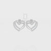 Natural Citrine Heart in Heart Stud Earrings for Women