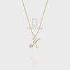 Moissanite Initials Pendant Necklace for Women with 18" Chain