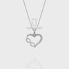 Natural Black Onyx Infinity Heart Pendant Necklace with 18" Chain