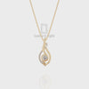 Natural Black Onyx Twisted Infinty Knot Pendant Necklace with Moissanite (18" Chain)