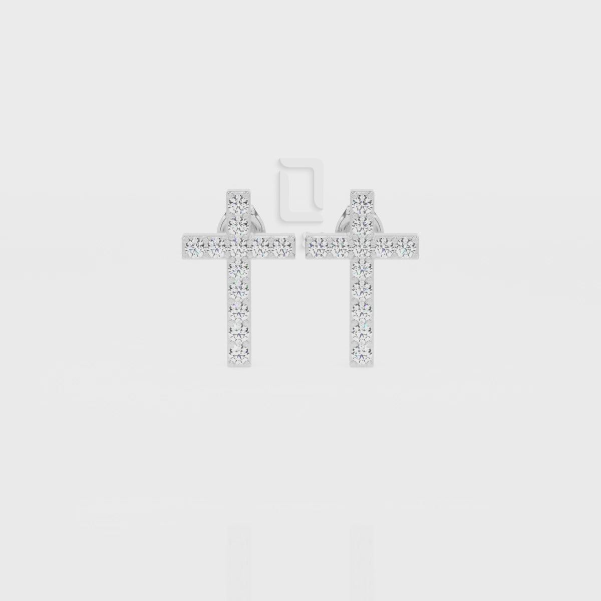 Natural Citrine Cross Stud Earrings for Women