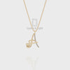 Moissanite Initials Pendant Necklace for Women with 18" Chain