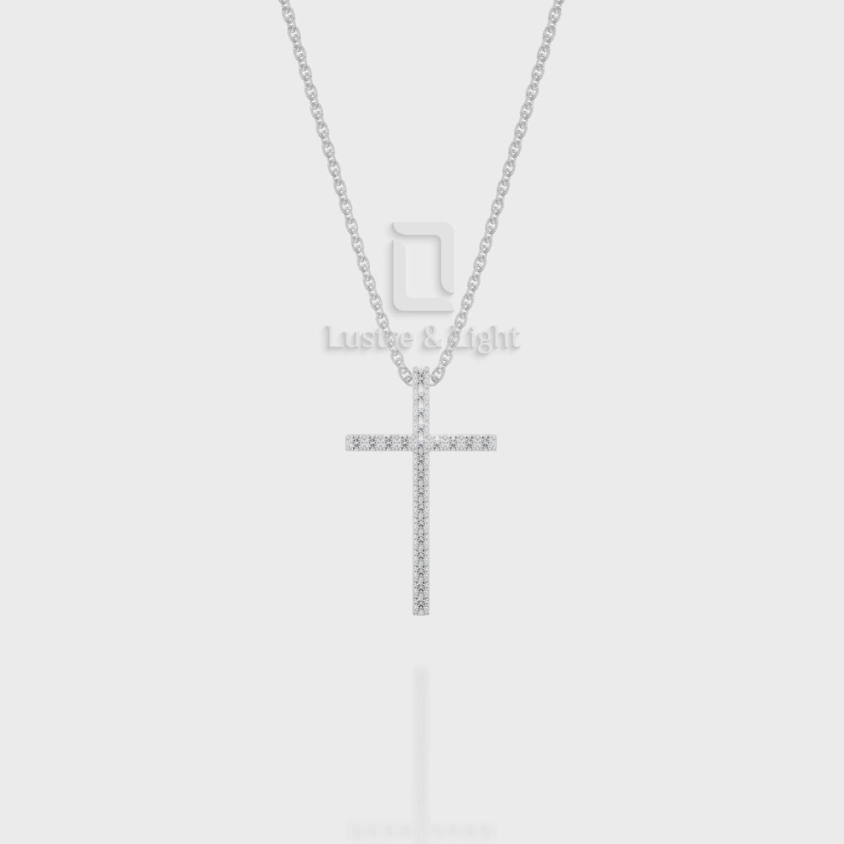 Natural Garnet Cross Pendant Necklace with 18" Chain