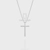 Natural Garnet Cross Pendant Necklace with 18" Chain