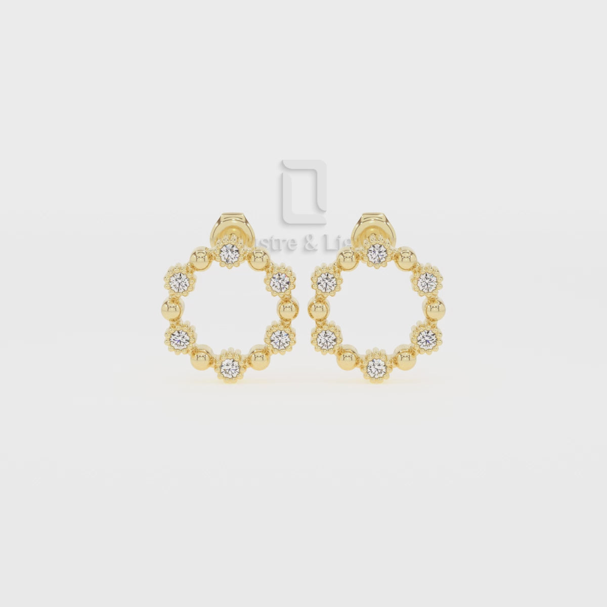 Natural Ruby Circle of Life Stud Earrings for Women