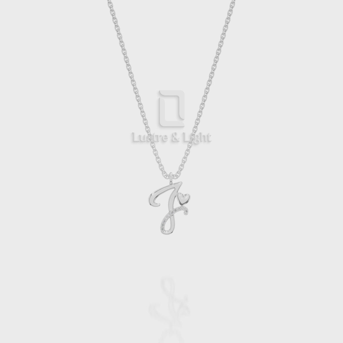 Moissanite Initials Pendant Necklace for Women with 18" Chain