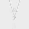 Moissanite Initials Pendant Necklace for Women with 18" Chain
