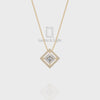 Moissanite Solitaire Halo Pendant Necklace with 18" Chain