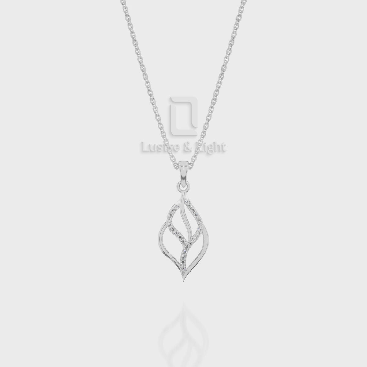 Natural London Blue Topaz Leaf Pendant Necklace with 18" Chain