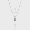 Natural Black Onyx V-Bale Solitaire Pendant Necklace with 18" Chain