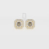 Moissanite Asscher Halo Stud Earrings for Women