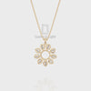 Natural Black Onyx Flower Pendant Necklace with 18" Chain