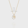 Moissanite Initials Pendant Necklace for Women with 18" Chain