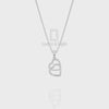 Natural Black Onyx Heart in Heart Pendant Necklace with 18" Chain