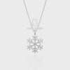 Natural Black Onyx Snowflake Pendant Necklace with 18" Chain