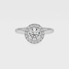 lab-grown moissanite round halo solitaire engagement ring