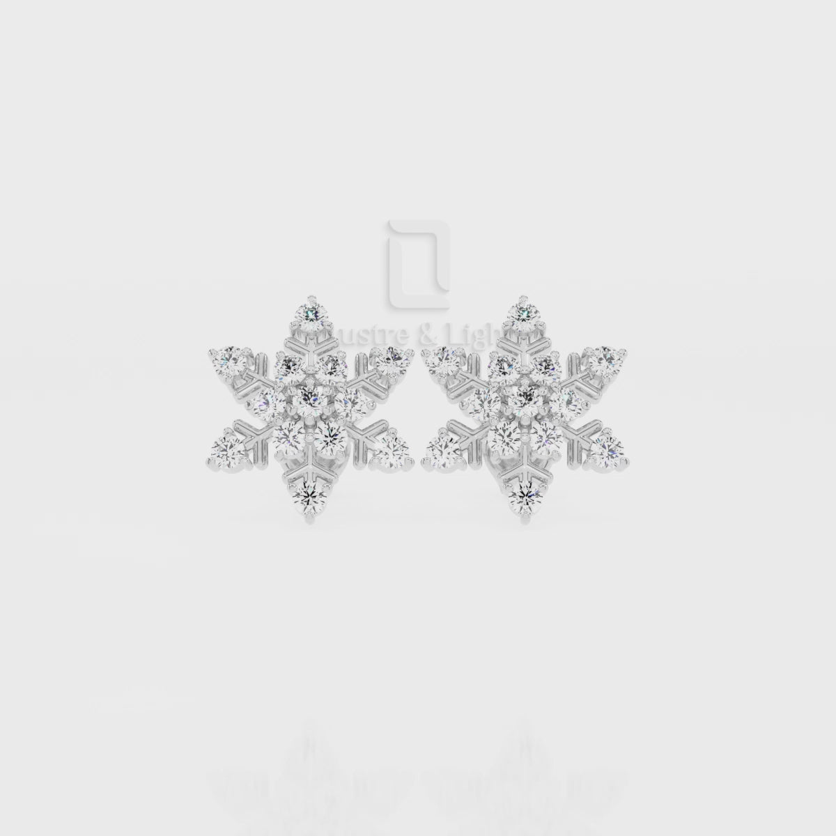 Natural Citrine Snowflake Stud Earrings for Women with Moissanite