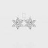 Natural Citrine Snowflake Stud Earrings for Women with Moissanite