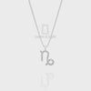 Natural London Blue Topaz Capricorn Zodiac Sign Pendant Necklace 18" Chain