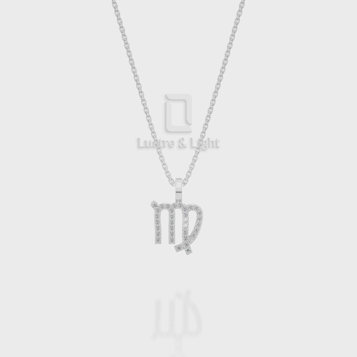 Natural Blue Sapphire Virgo Zodiac Sign Pendant Necklace 18" Chain