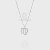 Natural Blue Sapphire Virgo Zodiac Sign Pendant Necklace 18" Chain