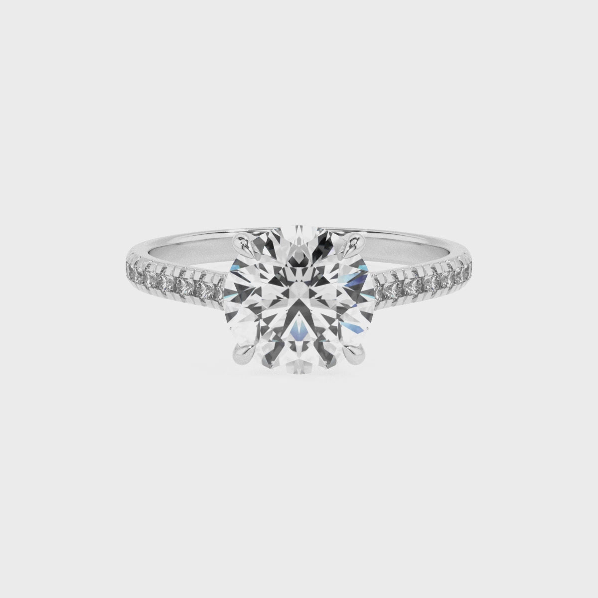 lab grown aquamarine round half eterity solitaire engagement ring