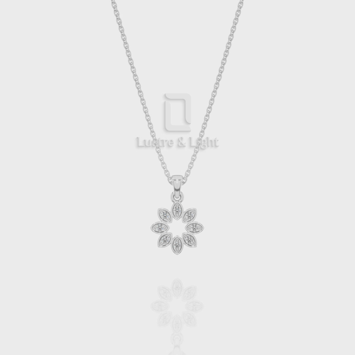 Natural Black Onyx Flower Pendant Necklace with 18" Chain