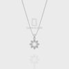 Natural Black Onyx Flower Pendant Necklace with 18" Chain