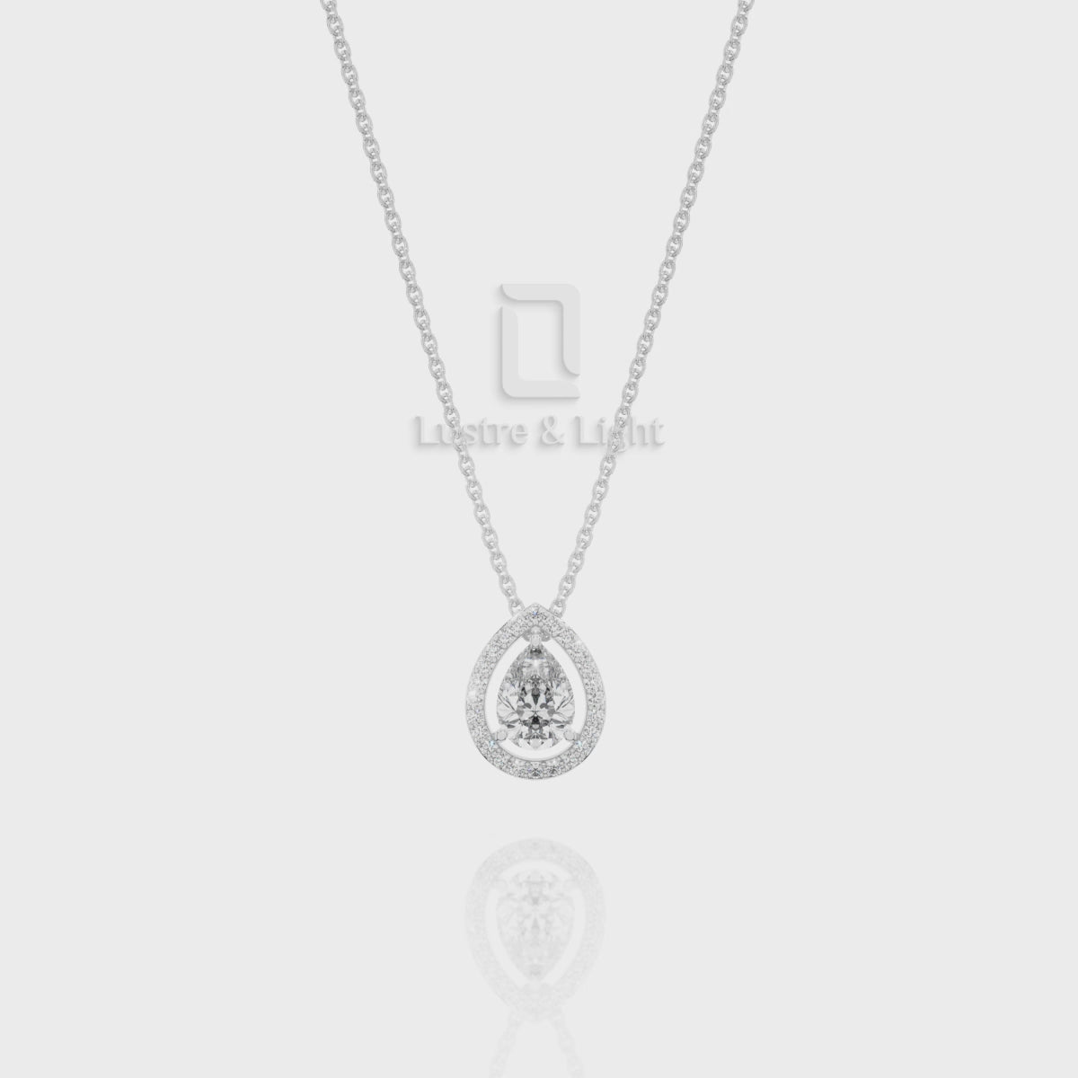 Natural Black Onyx Solitaire Halo Pendant Necklace with Moissanite (18" Chain)