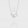 Natural Black Onyx Interlock Pendant Necklace with 18" Chain